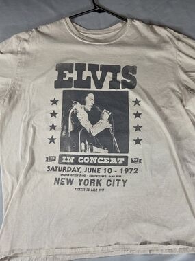 Elvis Presley In Concert 1972 New York City Graphic T Shirt XXL White